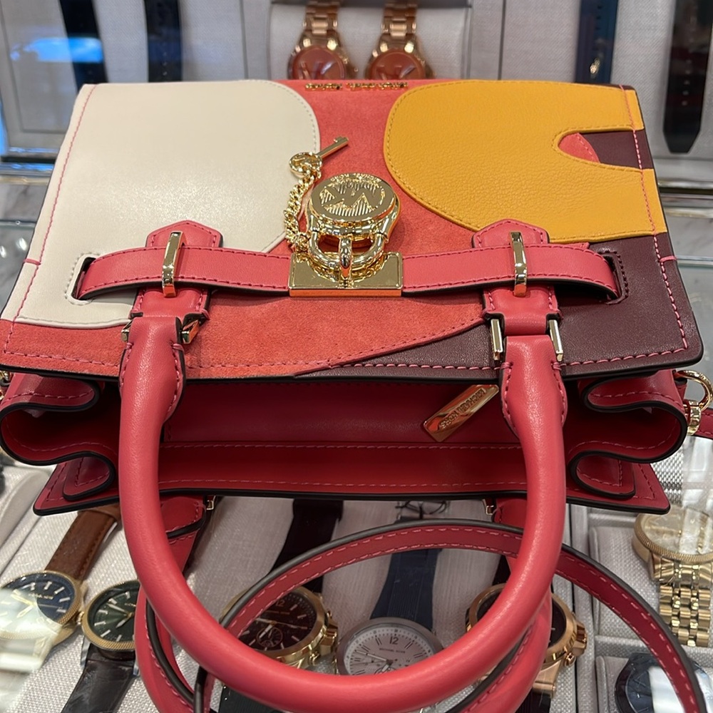 MICHAEL KORS Hamilton Small Two-Tone Satchel
COLOR LIGHT BERRY SHERBET MULTI
NWT - Picture 9 of 16